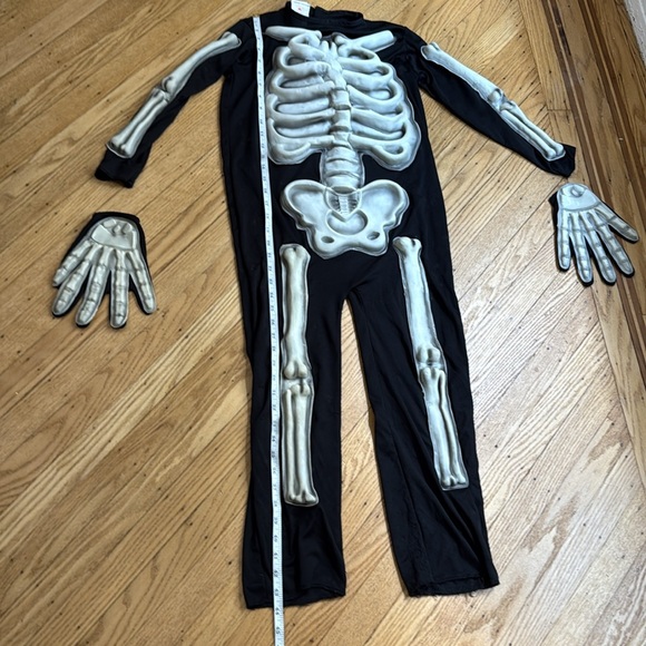 Rubie’s Glow in the Dark Skeleton Halloween Costume Jumpsuit with Gloves Size L - Picture 5 of 12